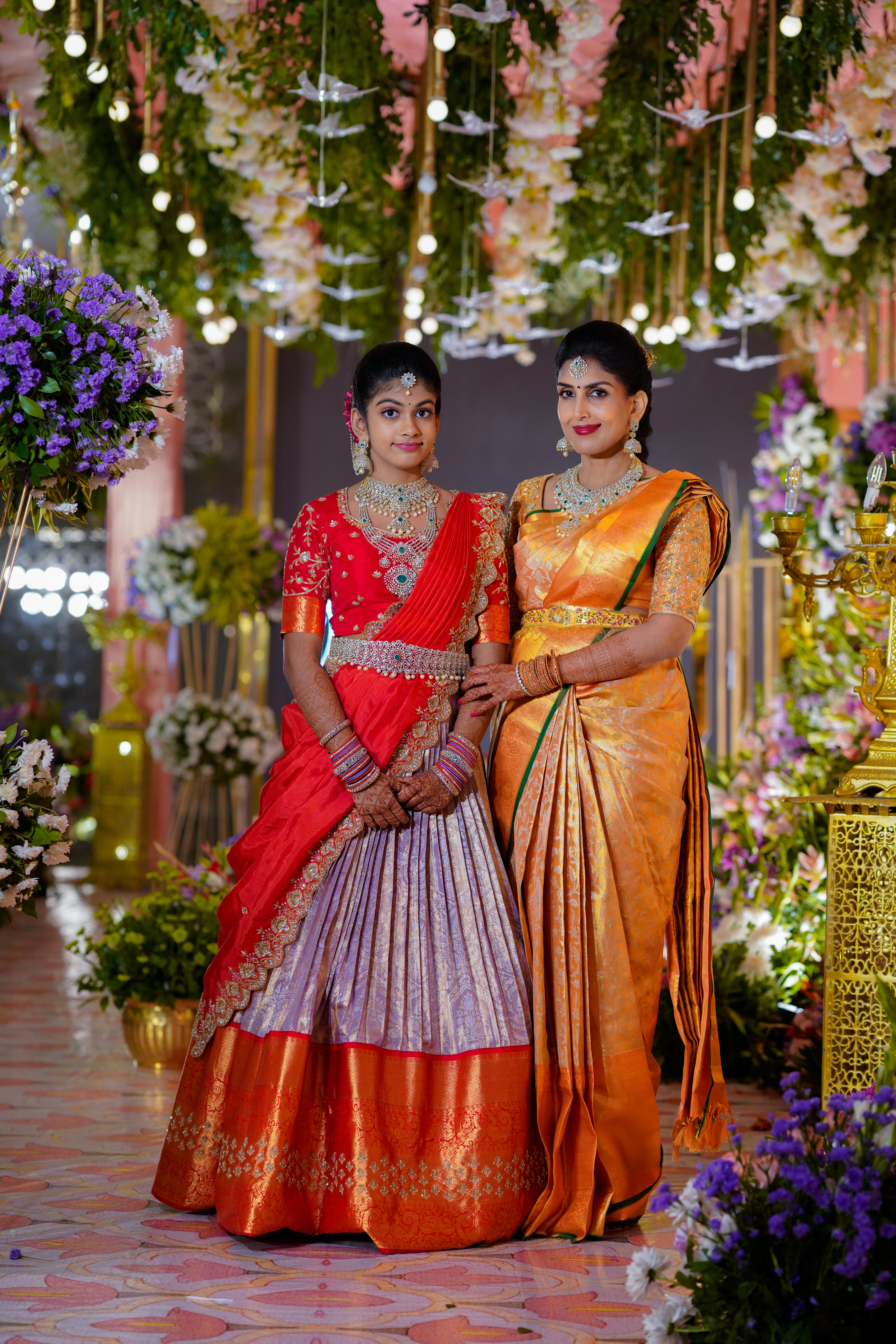 Half Saree makeup and styling